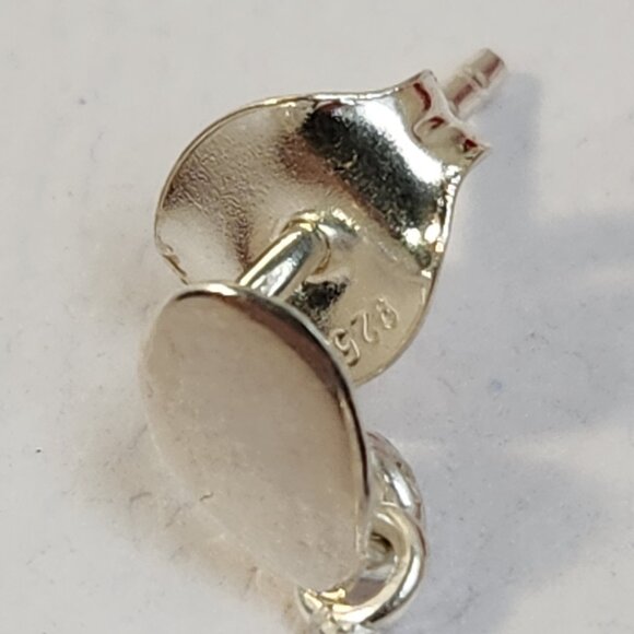 VTG 925 Honora/Tiffany's Style Dangle Drop Pearl Signed Ornate 2" Stud Earrings - Picture 11 of 15